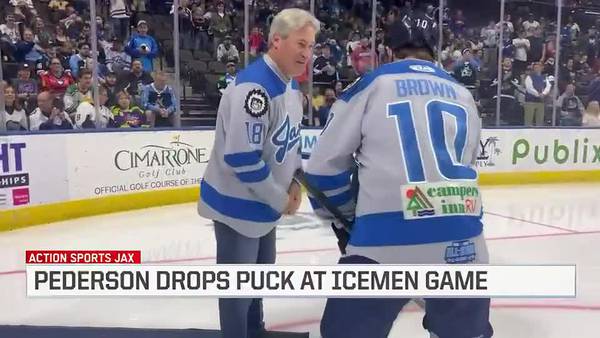 ‘We do embrace the community here:’ Jaguars head coach drops the puck at Jacksonville Icemen game
