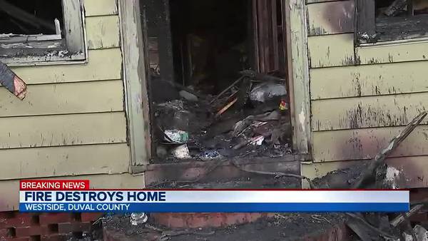 Fire destroys home on Jacksonville's Westside