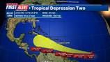 Tropical Depression Two forms in central Atlantic Ocean