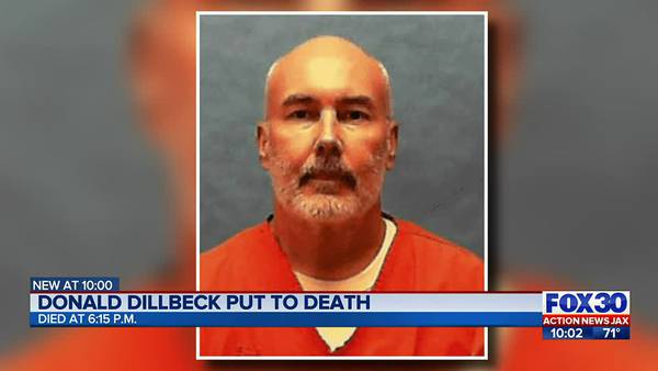 Dozens gather at Florida State Prison to hold vigil during execution of Donald Dillbeck