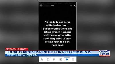 Jacksonville high school football coach suspended for riot comments