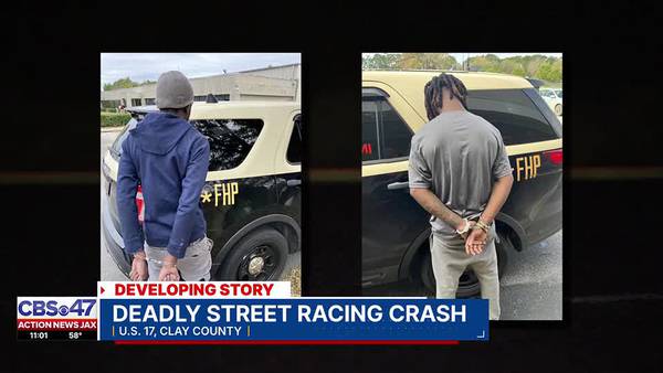 Two men arrested, accused of street racing in Clay County that led to death of 18-year-old woman