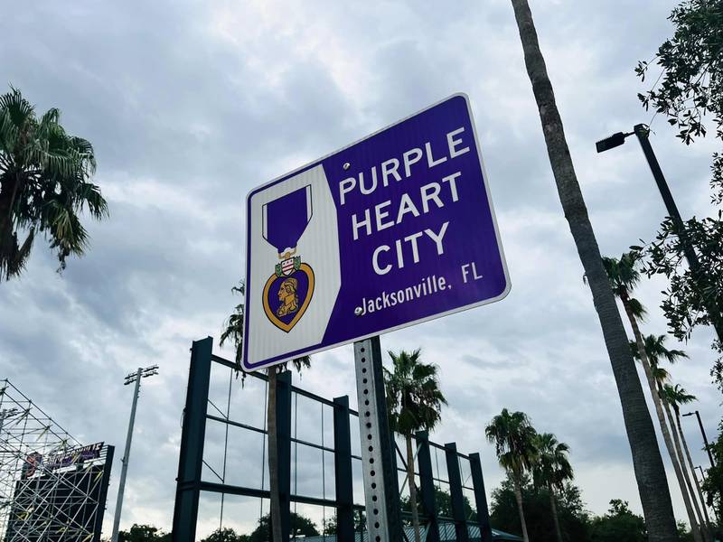 After the ceremony, our Military Affairs & Veterans Department and several members of City Council, unveiled three street signs along the Purple Heart Trail recognizing us as an official Purple Heart City.