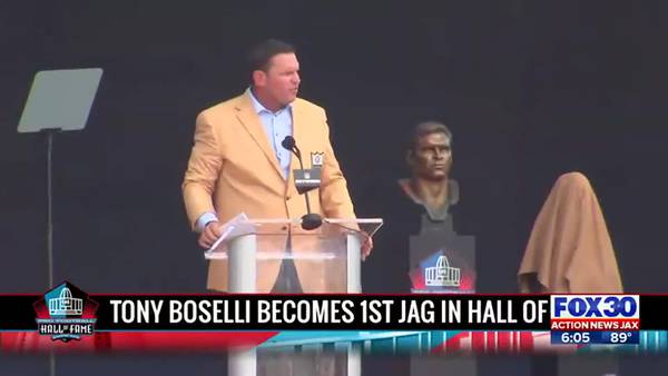 ‘Thank you, Tony’: Jaguars fans celebrate Tony Boselli Pro Football Hall of Fame enshrinement
