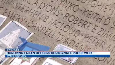Fallen police officers honored at national memorial in Washington D.C. for National Police Week