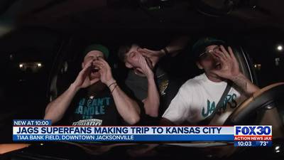 Jaguars fans officially hit the road for roughly 16-hour trip to Arrowhead Stadium