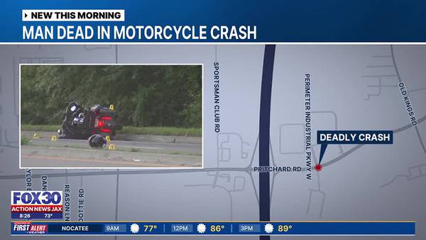 JSO: Motorcyclist dead after failing to make turn on Pritchard Road, all lanes blocked