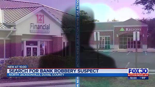 Two Jacksonville bank robberies, police searching for one suspect