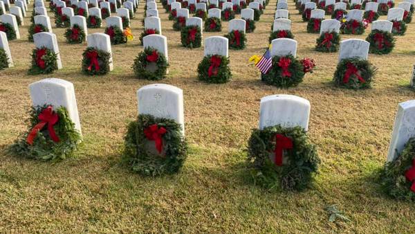 Wreaths Across America lays thousands of wreaths at Jacksonville National Cemetery
