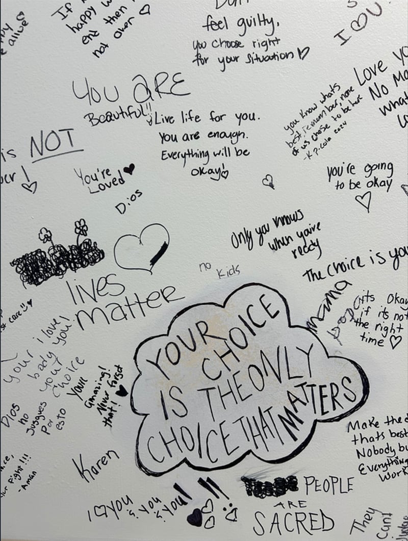 “It started with the changing table,” Daniel said. Someone took a Sharpie marker and shared a message for the next person who walked inside.."