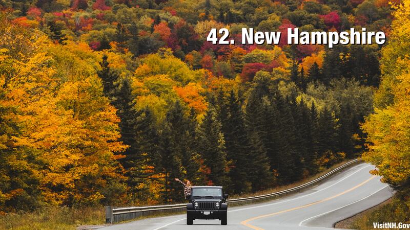 New Hampshire: 17.35 driving incidents per 1,000 residents