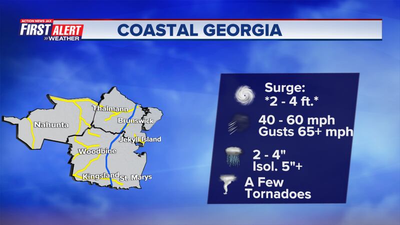 Idalia's expected impacts to coastal Georgia.