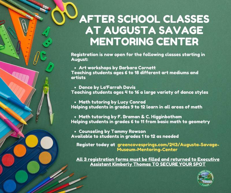 It's back to after school classes at Augusta Savage Mentoring Center in just a couple weeks!