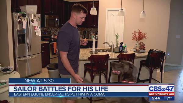 Jacksonville-area sailor battles for his life after Eastern equine encephalitis put him in a coma