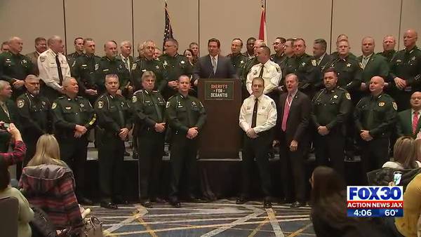 Dozens of Florida sheriffs back Republicans DeSantis and Rubio in bid for reelection in Jacksonville