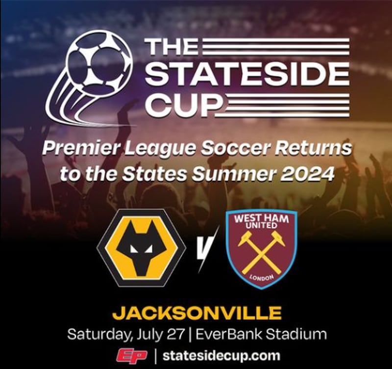 Wolverhampton Wanderers F.C. (Wolves) and West Ham United F.C. will enter the Bank in the Stateside Cup tournament on July 27, 2024.