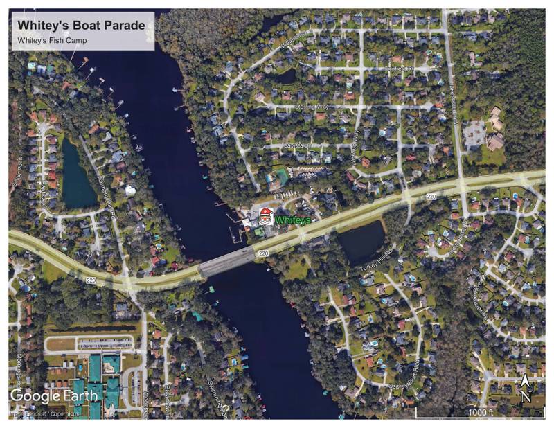 Route for Whitey's Boat Parade on Dec. 9 at 6 p.m.