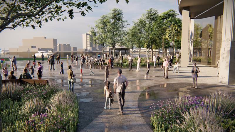 As construction officially began Monday, July 10, 2023 on Riverfront Plaza, the City of Jacksonville shared these renderings of the project.