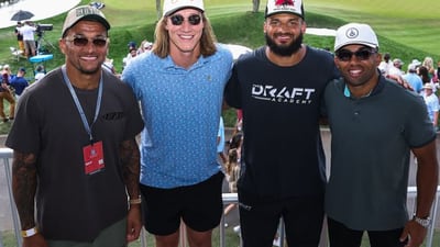 Spotted at THE PLAYERS Championship: Jags QB Trevor Lawrence, Jags superfan Asher Grodman