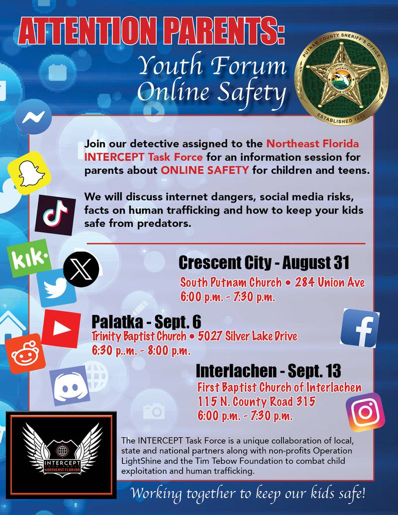 Youth forum online safety being offered to parents in Putnam County.