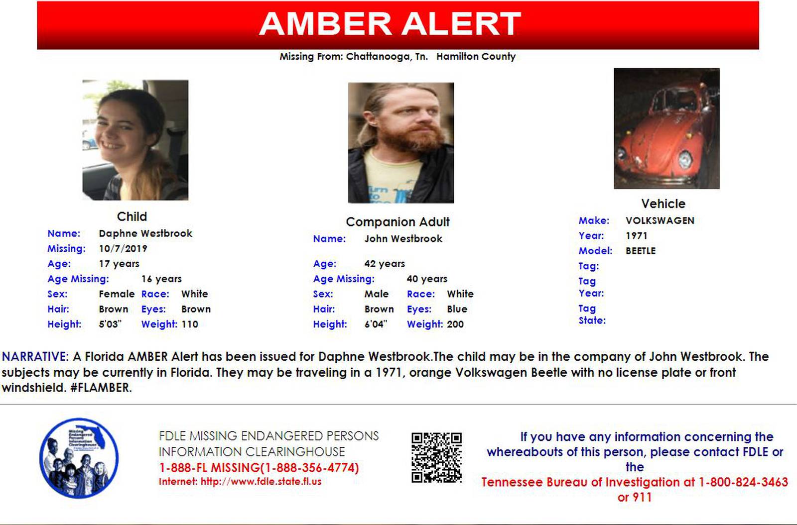 Florida Amber Alert Canceled After Tennessee Teen Girl Missing More Than 1 Year Found Safe 2314