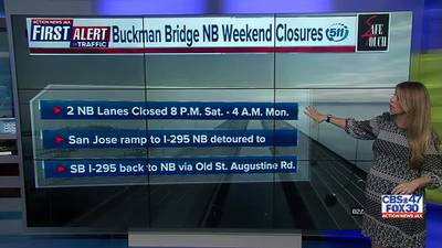 Double lane closures planned for Buckman Bridge this weekend