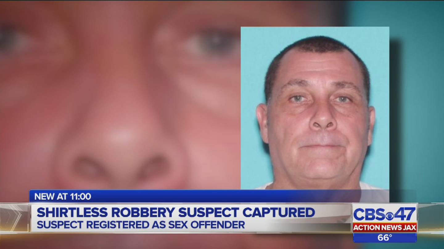Alleged Shirtless Jacksonville Robbery Suspect Is Registered Sex Offender Action News Jax