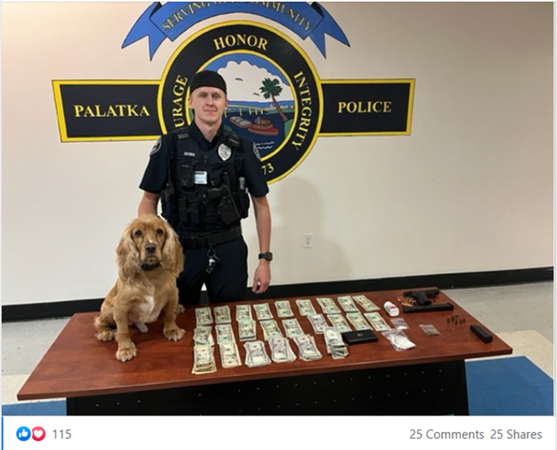 K-9 Officer Blaine Snyder and Narcotic Detection Dog Tito