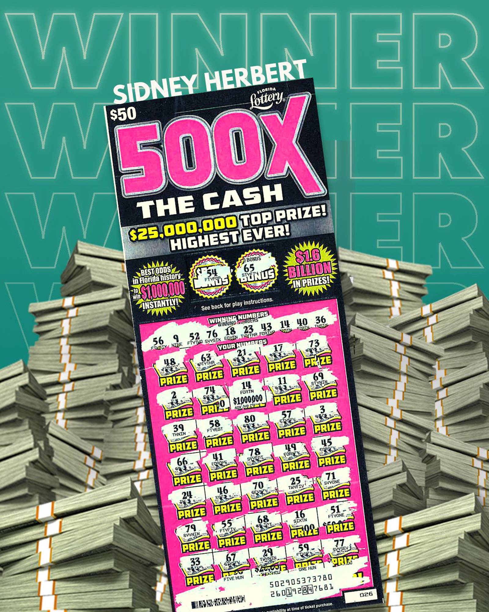 Jacksonville man wins 1 million dollars from the new Florida Lottery