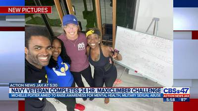 Navy veteran completes 24-hour MaxiClimber challenge raising awareness for mental and sexual trauma
