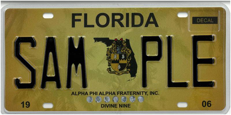 Alpha Phi Alpha Florida specialty plate