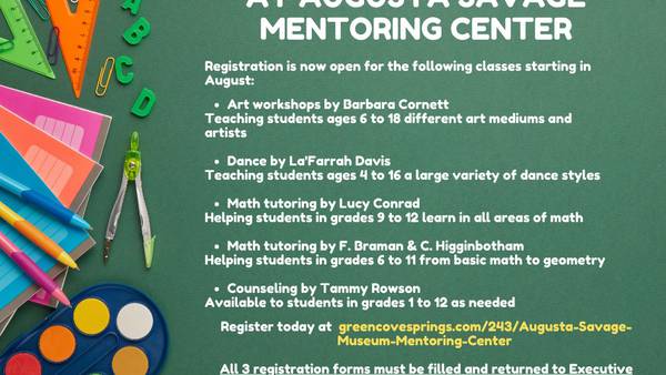 Back to after school classes at Augusta Savage Mentoring Center begins soon in Green Cove Springs