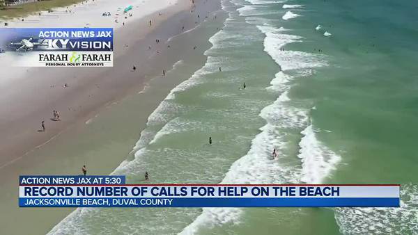 Jacksonville Beach Ocean Rescue sees record number of calls over weekend