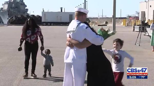 Welcome home sailors: USS Wichita crew returns 7 months at sea