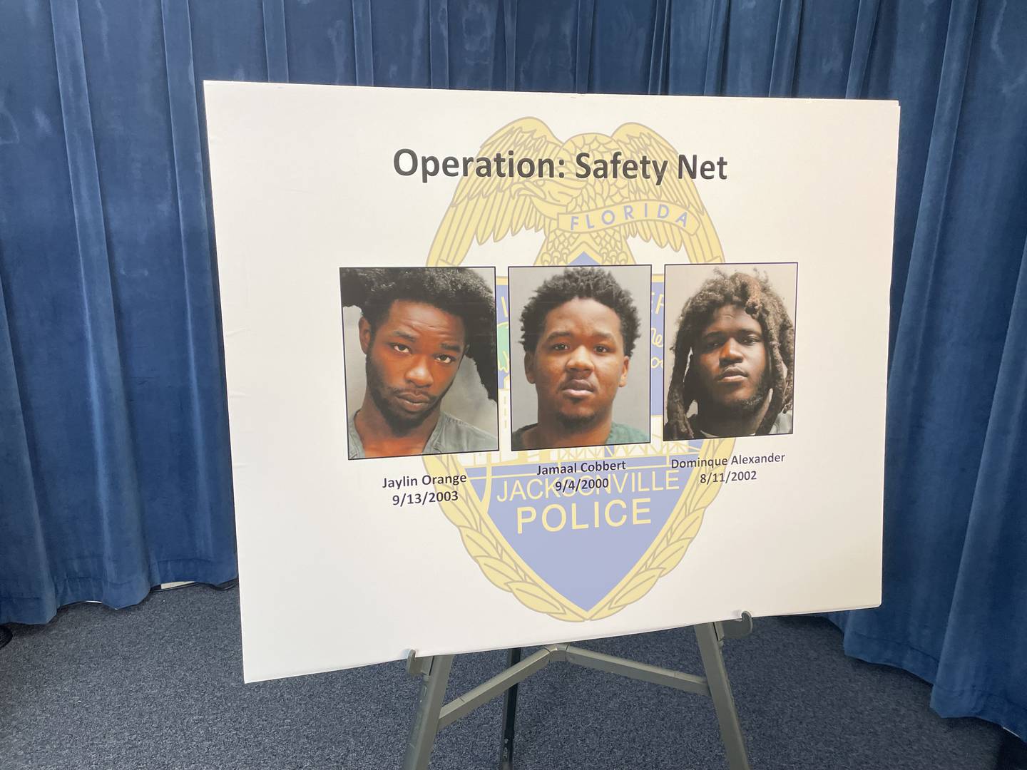 Jaylin Orange, Jamaal Cobbert and Dominique Alexander were arrested in "Operation: Safety Net."