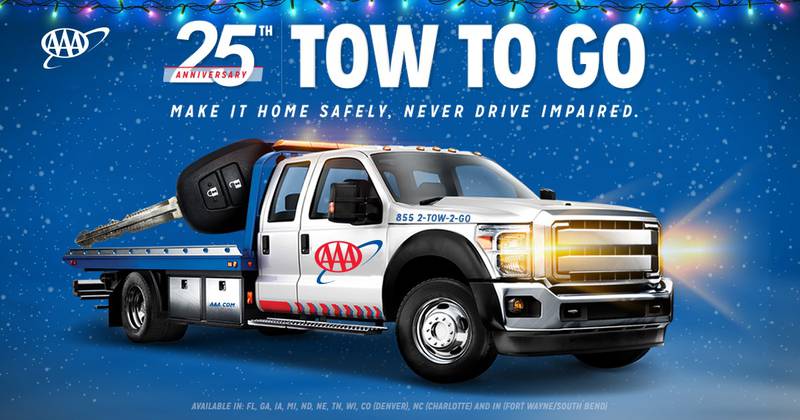 AAA activates 'Tow to Go' for year-end holidays.