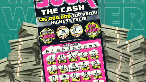 Jacksonville man claims $1 million prize from 500X THE CASH scratch-off game