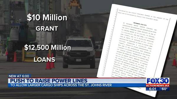 City council proposes paying $10M to raise powerlines at JaxPort