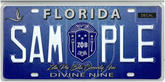 Zeta Phi Beta Florida specialty plate