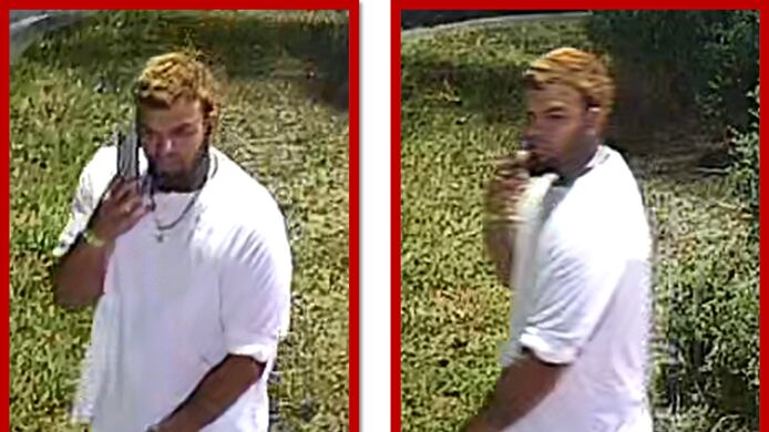 Police released these two pictures of a man they believe has information of an October 2023 murder.