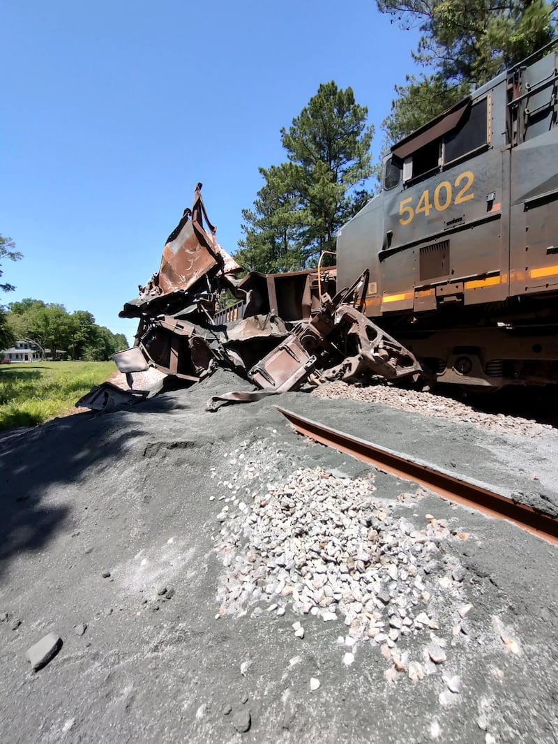 Trains crashed in Folkston, Ga., on Monday, April 15.