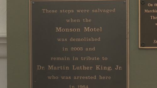 It's been 60 years since the hotel manager of Monson Motor Lodge in St. Augustine poured acid in a pool filled with African American Civil Rights activists, trying to desegregate the pool. The St. Augustine Jewish Historical Society held its eleventh annual recognition of the largest mass arrest of rabbis, which also happened at the Monson Motor Lodge on June 18, 1964.