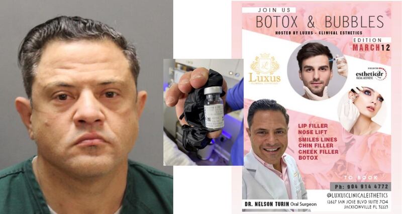 A man was arrested earlier this month after Jacksonville police say he was injecting people with Botox without a license and drinking Four Lokos while he was doing it. Jacksonville Sheriff’s Office Director Mike Bruno said Nelson Amilcar Turin, 47, “was willing to let his clients take a risk so he could get paid in cash.”