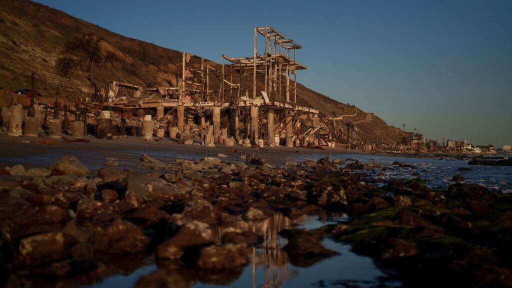 Burned out building left from California wildfires