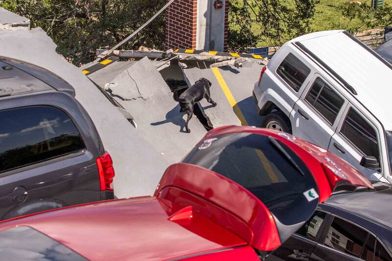 The Jacksonville Fire and Rescue Department shared images from the partial garage collapse at Ascension St. Vincent's Riverside on Tuesday, Sept. 12.