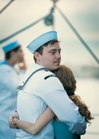 There were lots of hugs on the docks before USS Mason deployed on Friday.