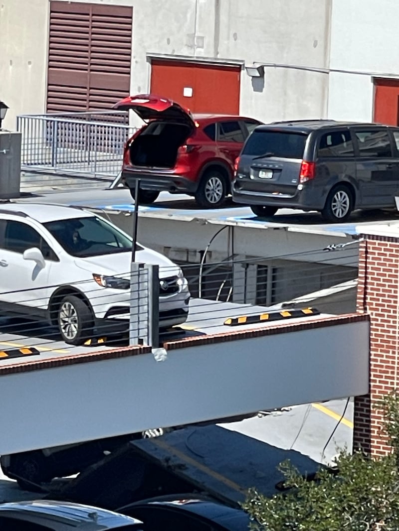 Partial parking garage collapse at Ascension St. Vincent's Riverside.