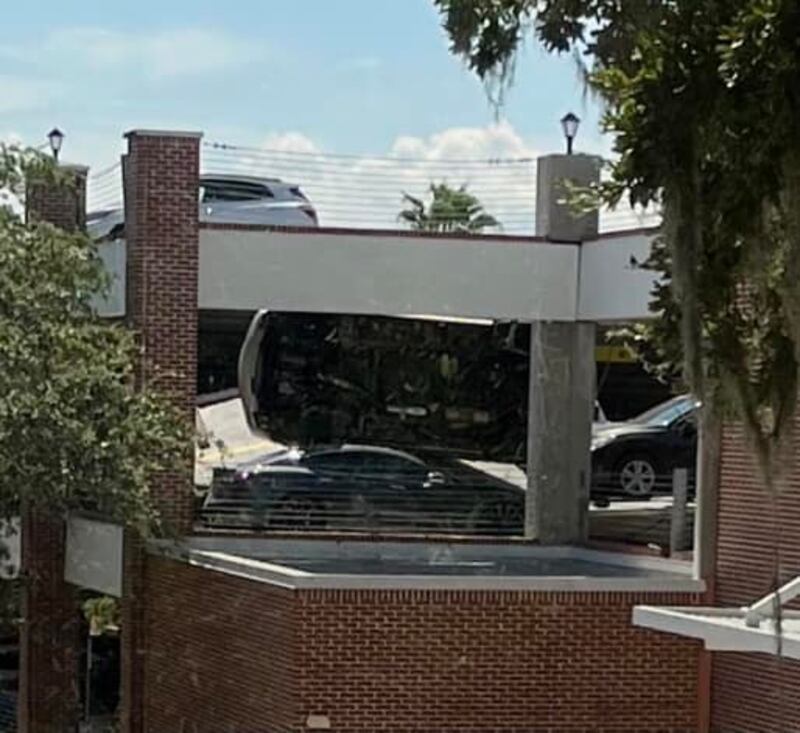 Partial parking garage collapse at Ascension St. Vincent's Riverside.