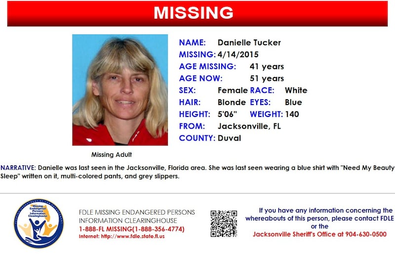 Danielle Tucker was reported missing from Jacksonville on April 14, 2015.