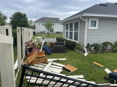 Damage in the Trailmark neighborhood after tornado comes through St. Johns County